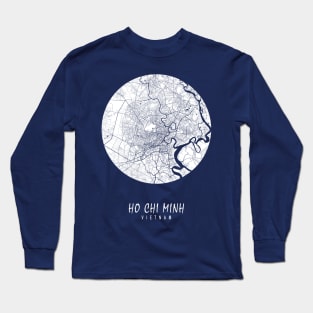 Ho Chi Minh, Vietnam City Map - Full Moon Long Sleeve T-Shirt